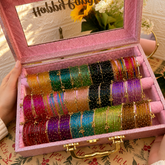Raksha Bandhan Special Premium Bangle Box With Name ( 180 Diamond Bangles + 33 Ghungroo Bangles)