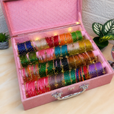 Premium Bangle Trunk Box With Name And Light ( 240 Diamond Bangles + 44 Ghungroo Bangles )
