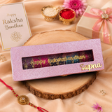 Raksha Bandhan Special Premium Bangle Box With Name ( 60 Diamond Bangles + 10 Ghungroo Bangles)