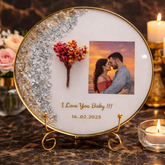 Circle Resin Frame With Text And Photo