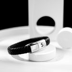 Load image into Gallery viewer, Leather Lock Bracelet - Silver
