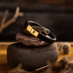 Load image into Gallery viewer, Leather Lock Bracelet - Gold
