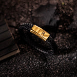 Load image into Gallery viewer, Leather Lock Bracelet - Gold
