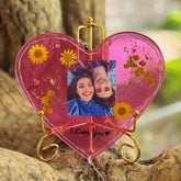 Red Heart Resin Artwork With Light