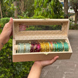 Premium Bangle Box With Name ( 60 Diamond Bangles + 10 Ghungroo Bangles)