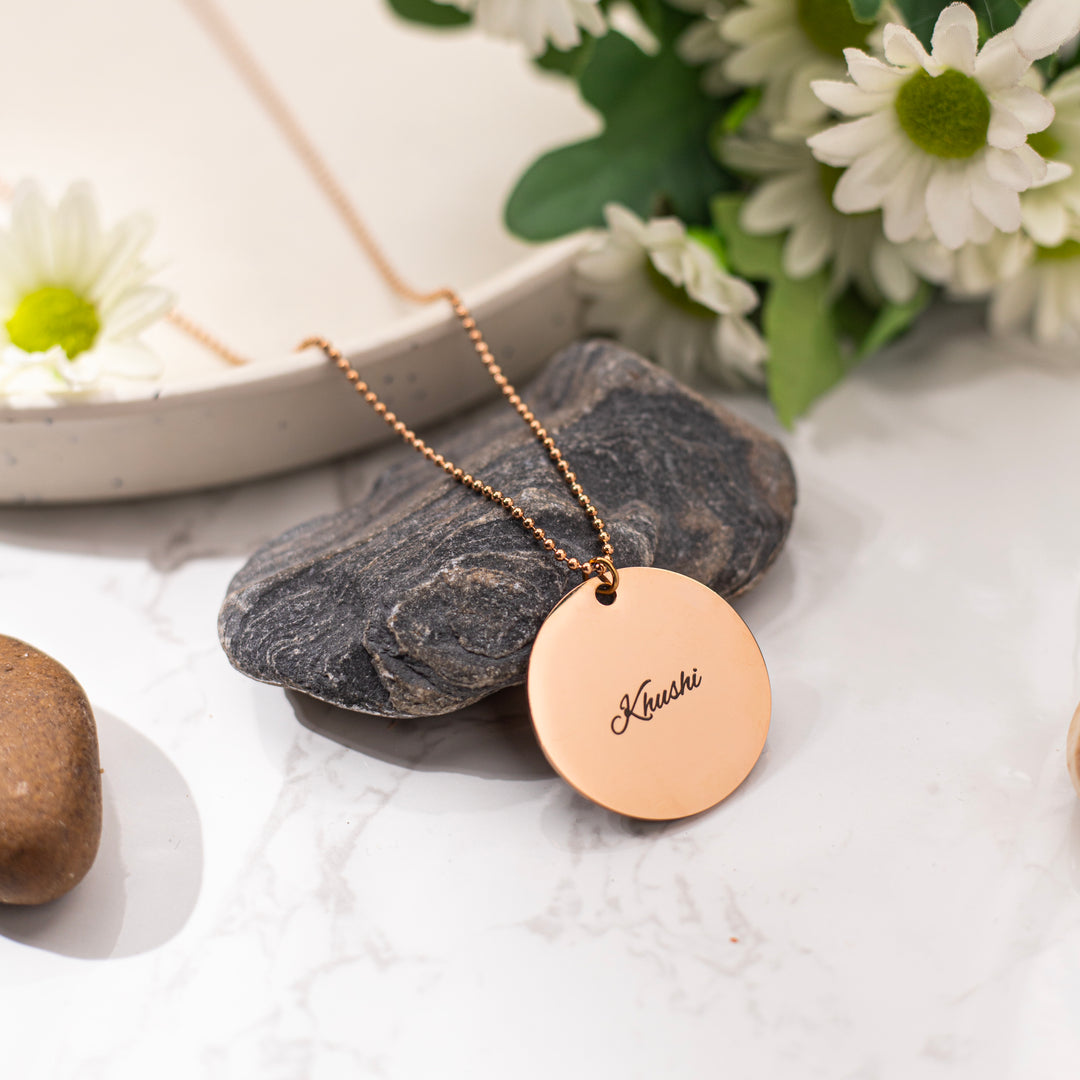 Token Charm Necklace - Rose Gold