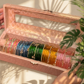 Viral Jelly Bangle Set With Premium Box And Name (40 Bangles + 11 Ghungroo bangles )