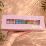 Viral Jelly Bangle Set With Premium Box And Name (40 Bangles + 11 Ghungroo bangles )