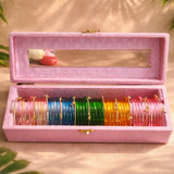 Viral Jelly Bangle Set With Premium Box And Name (40 Bangles + 11 Ghungroo bangles )
