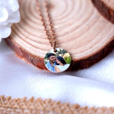 Circle Colored Photo Necklace