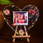 Photo Heart Resin Artwork With Light