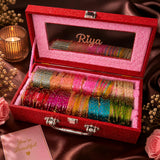 Diamond Bangle Box With Name ( 120 Diamond Bangles + 20 Ghungroo Bangles )