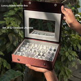 Premium Mirror Box With 12 Unique  jhumkas And Name