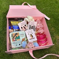 Raksha Bandhan Special Hamper(Fridge Music Magnet + Chocolate + 3 Clutcher + Tulip Scrunchies + 12 Diamond Bangles + 3 Ghungroo Bangles +1 Necklace + 1 Jhumka + 1 Earring + 1 Mehndi Cone )