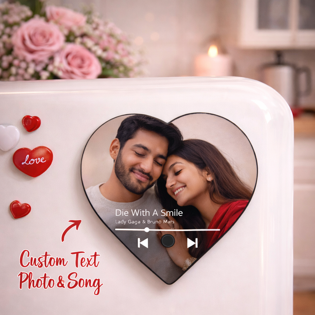 Personalized Heart Fridge Music Magnet