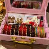 Karwachauth Special Premium Hamper With Name ( 60 diamond bangles + 11 Heavy Ghungroo Bangles + Bindi + Mehndi + Nail Paint + 2 jhumka + Sindur + Lipstick + Gajra + Kajal )