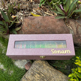 Premium Green Bangle Box With Name ( 60 Diamonds Bangles + 10 Ghungroo Bangles )