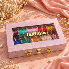 Diamond Bangle Box With Name ( 120 Diamond Bangles + 20 Heavy Ghungroo Bangles )
