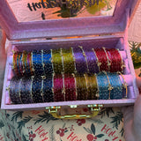 Raksha Bandhan Special Premium Bangle Box With Name ( 120 Diamond Bangles + 20 Ghungroo Bangles)