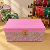 Premium Diamond Bangles Box with Golden And Silver Stone Kada set of 2