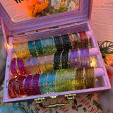 Raksha Bandhan Special Premium Bangle Box With Name ( 180 Diamond Bangles + 33 Ghungroo Bangles)