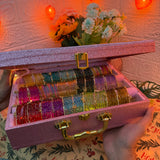 Raksha Bandhan Special Premium Bangle Box With Name ( 120 Diamond Bangles + 20 Ghungroo Bangles)