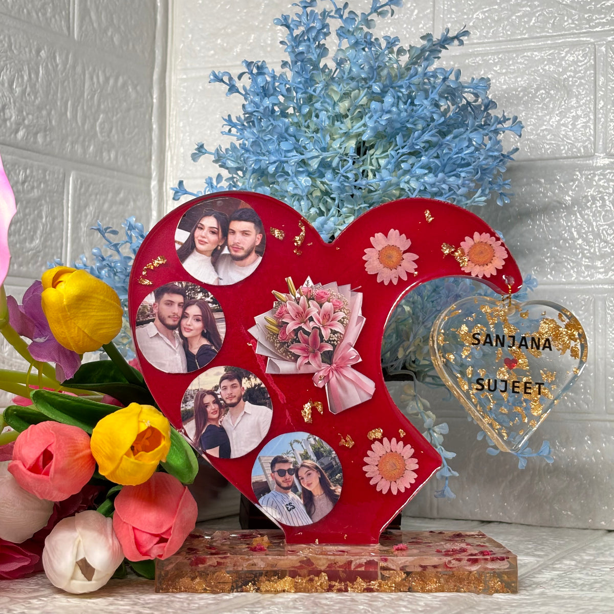 Heart Resin Artwork With Stand