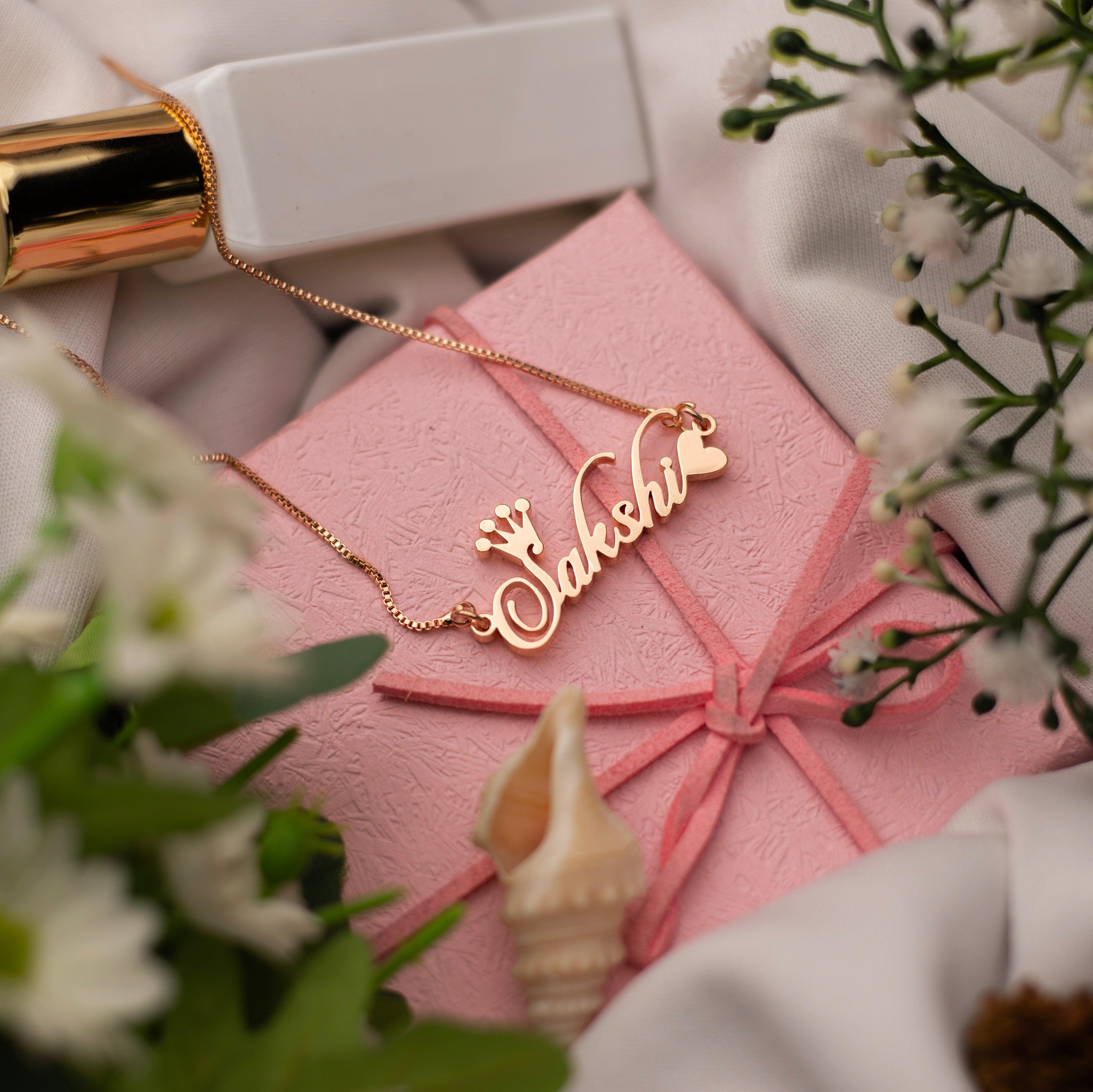 Buy Dainty Script Name Necklace in Sterling Silver, Gold and Rose Gold  Minimalist Necklace Perfect Gift for Her NH02F80 Online in India - Etsy