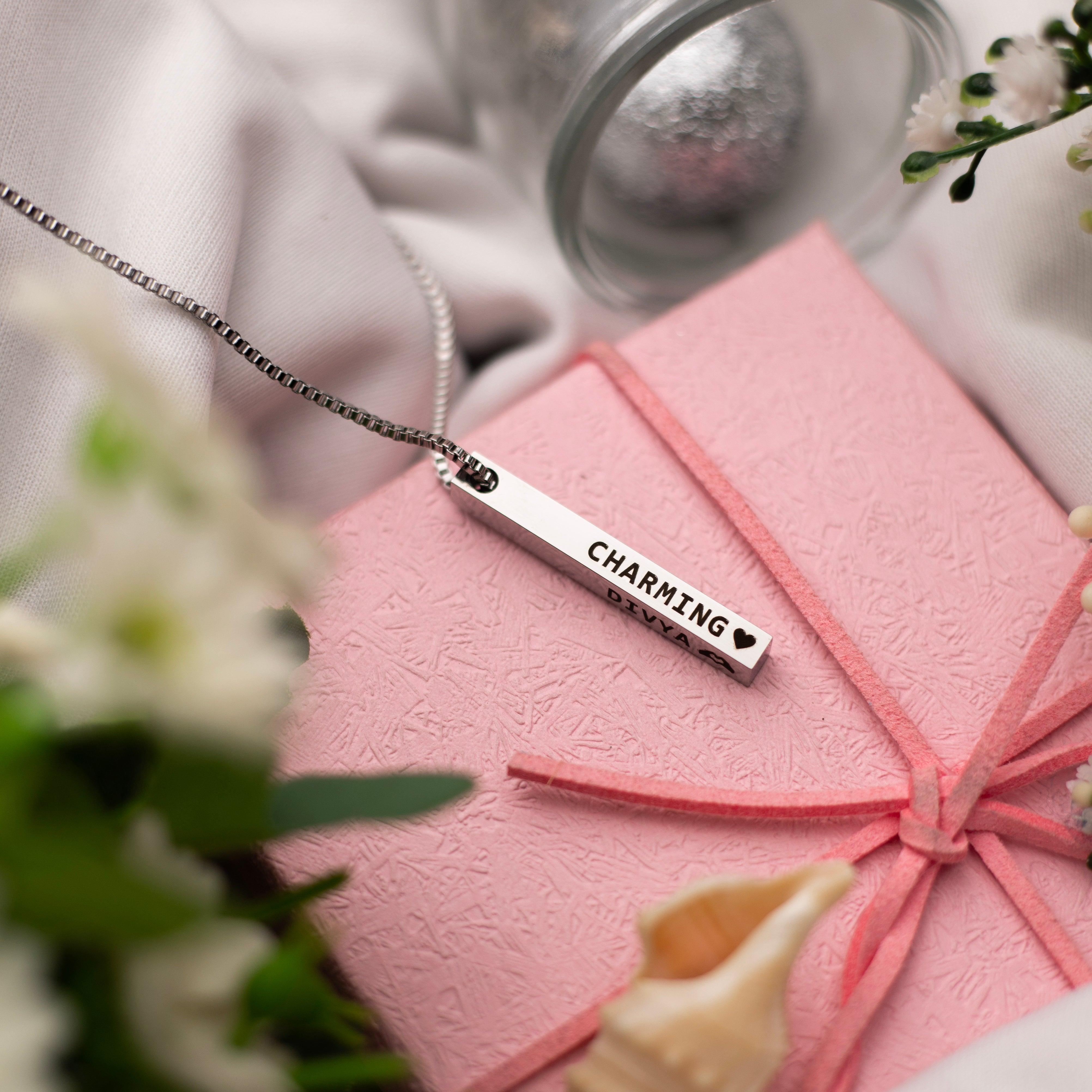 Engraved Name 3D Bar - Silver - Xctasy
