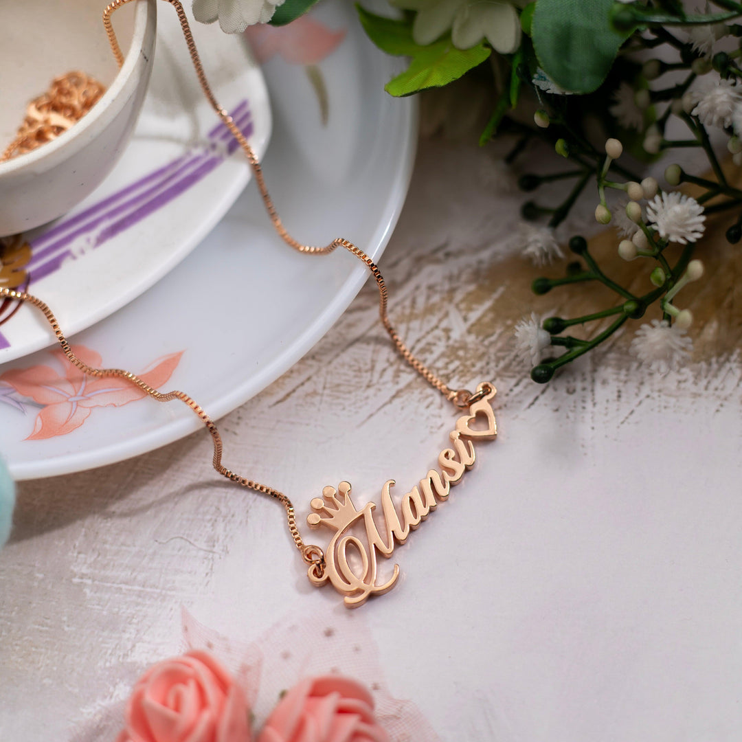 Xctasy Special Style Name Necklace - Rose Gold - Xctasy
