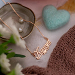 Load image into Gallery viewer, Bottom Heart Style Name Necklace - Rose Gold - Xctasy
