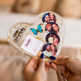 Memory Heart Resin Artwork With Light