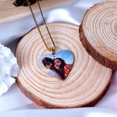Heart Colored Photo Necklace