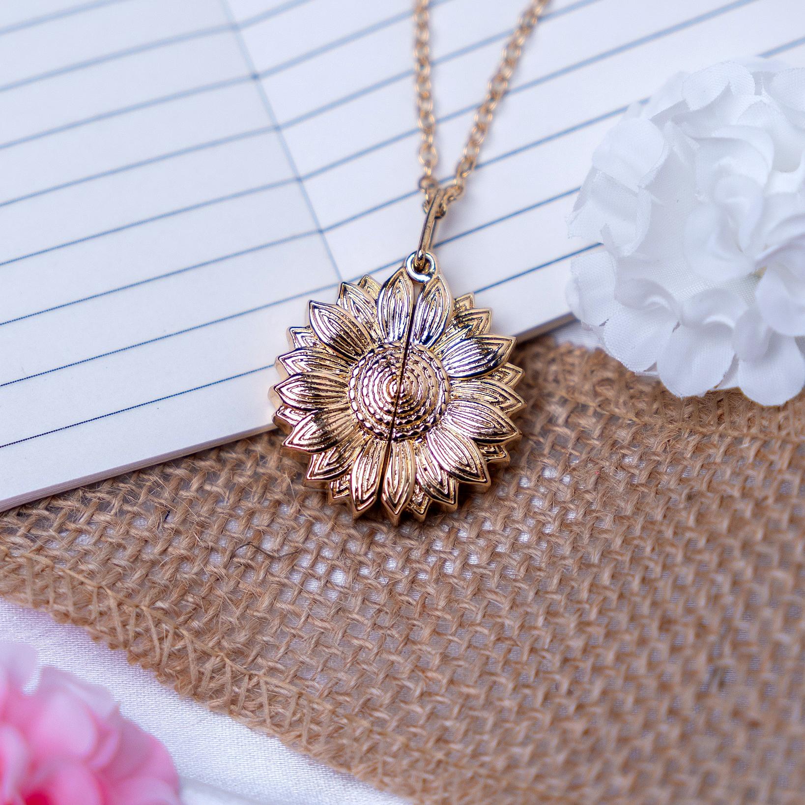 Sunflower Colored Photo Necklace