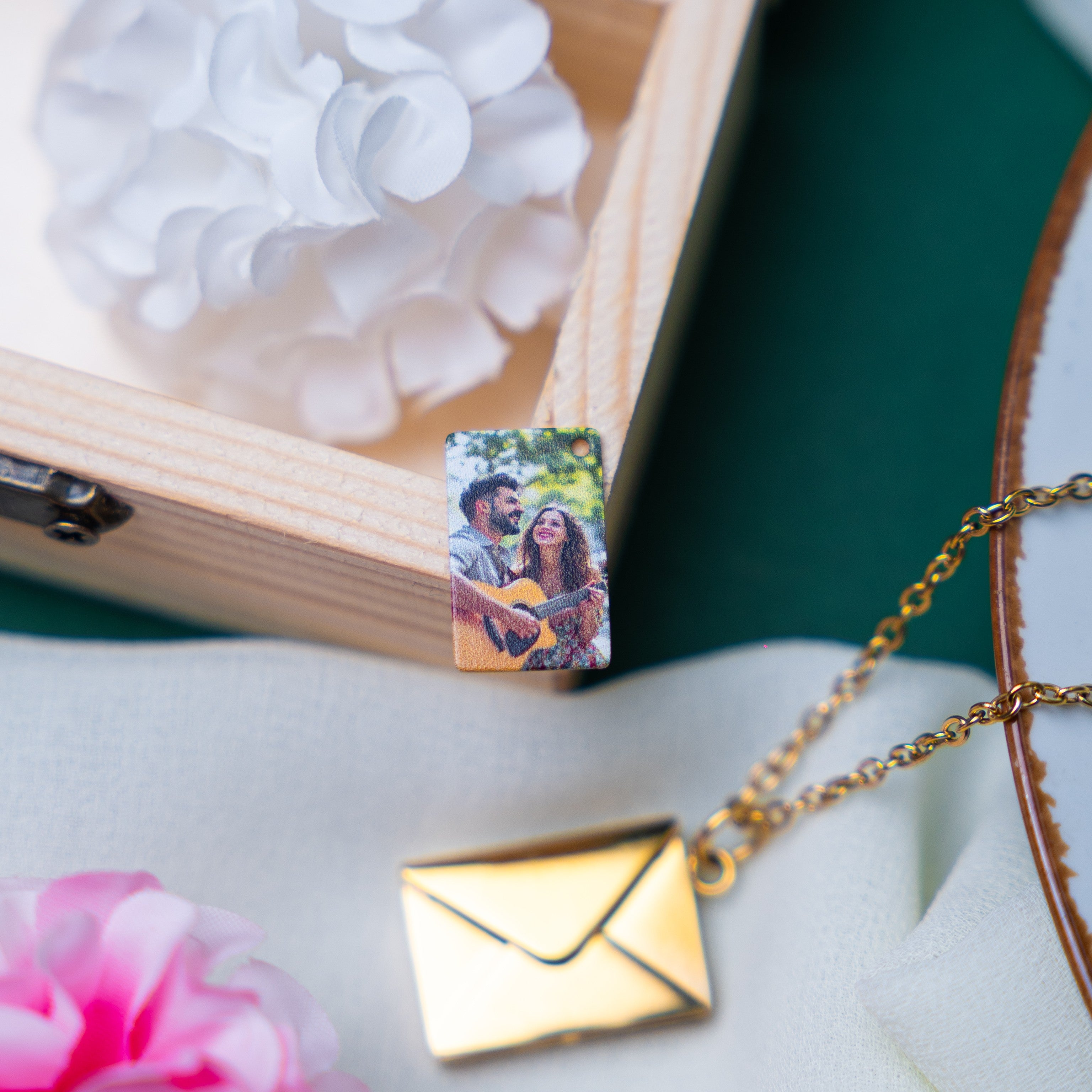 Envelope Colored Photo Necklace