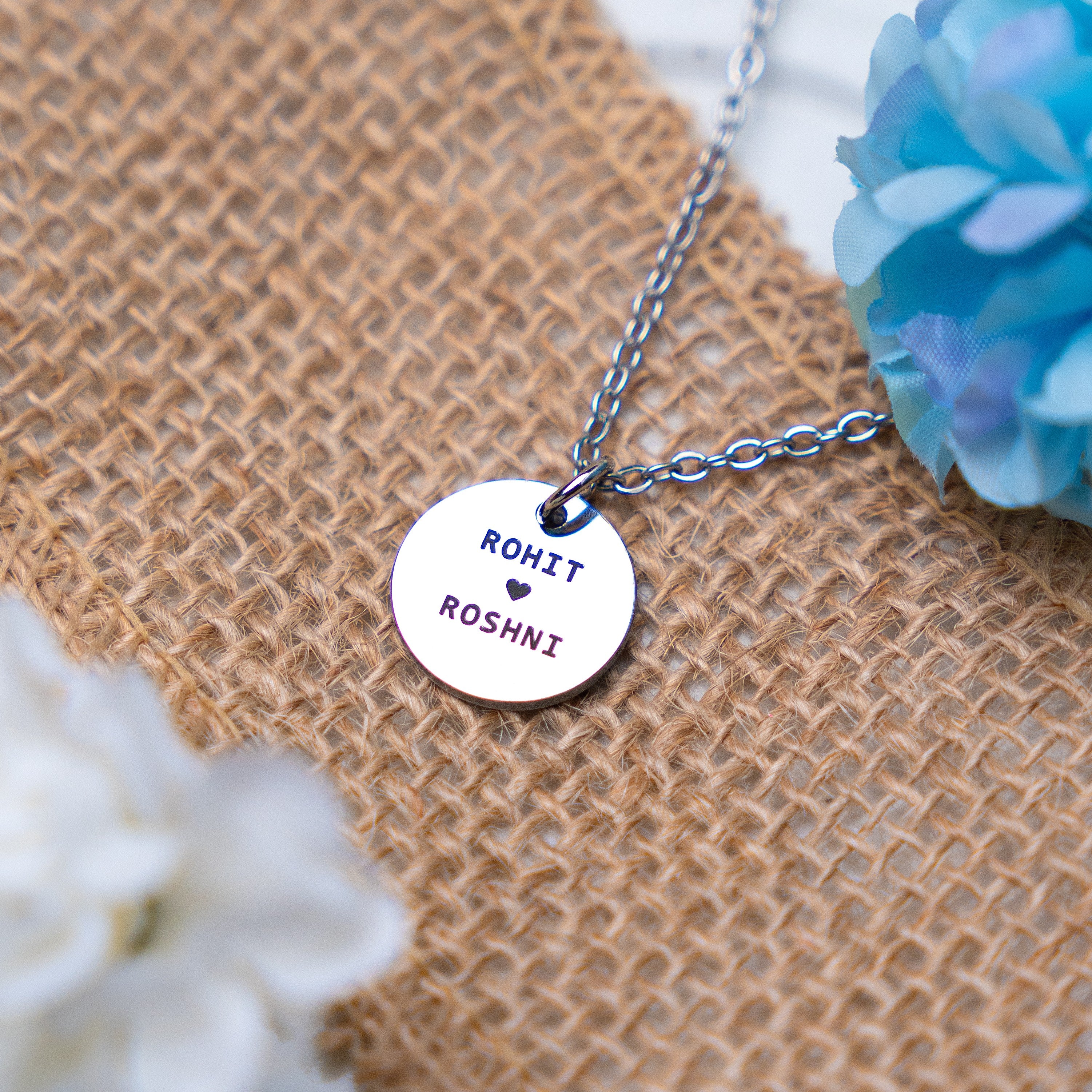 Circle Colored Photo Necklace