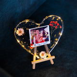 Photo Heart Resin Artwork With Light