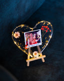 Photo Heart Resin Artwork With Light