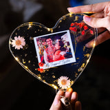 Photo Heart Resin Artwork With Light