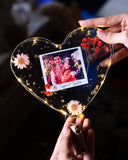 Photo Heart Resin Artwork With Light