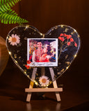 Photo Heart Resin Artwork With Light