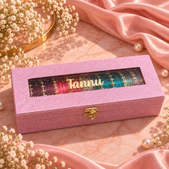 Premium Bangle Box With Name ( 60 Diamond Bangles + 10 Heavy Ghungroo Bangles)