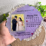 Lavender Resin  Frame With Moti And Calendar