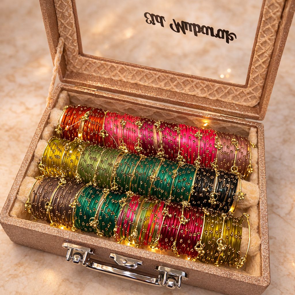 Bangles Led Box Premium Bangle Box With Name ( 180 Diamond Bangles + 33 Ghungroo Bangl ...