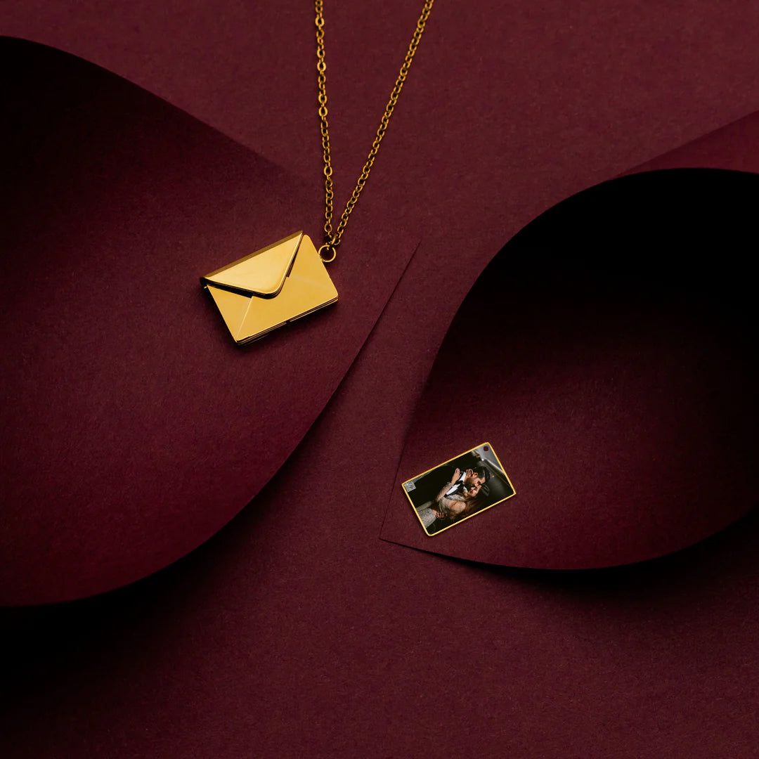 Envelope Colored Photo Necklace
