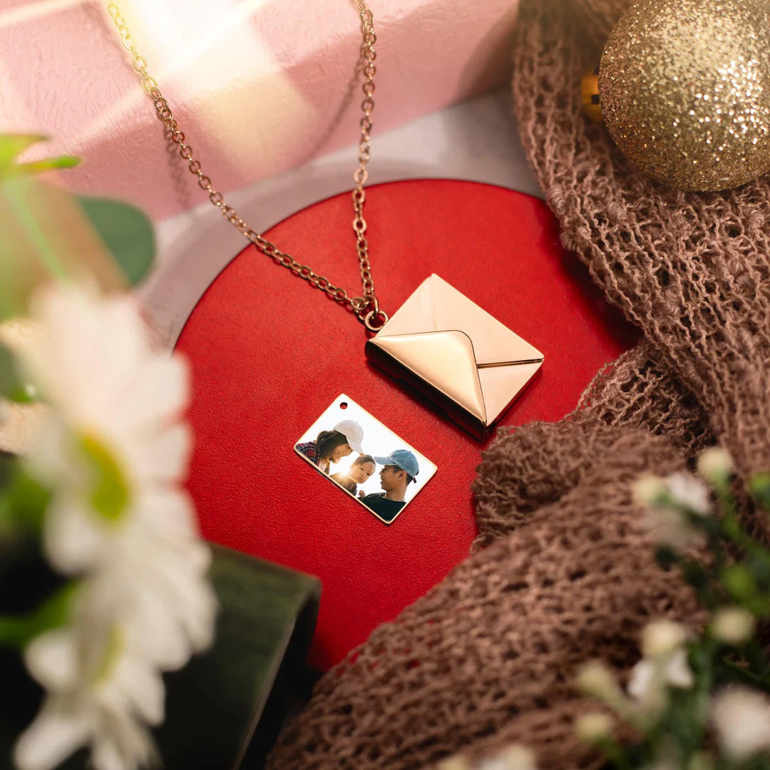 Envelope Colored Photo Necklace