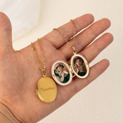 Personalized Photo Oval  Necklace