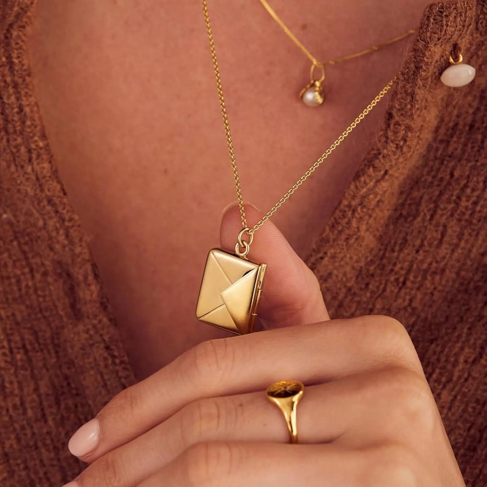Envelope Colored Photo Necklace