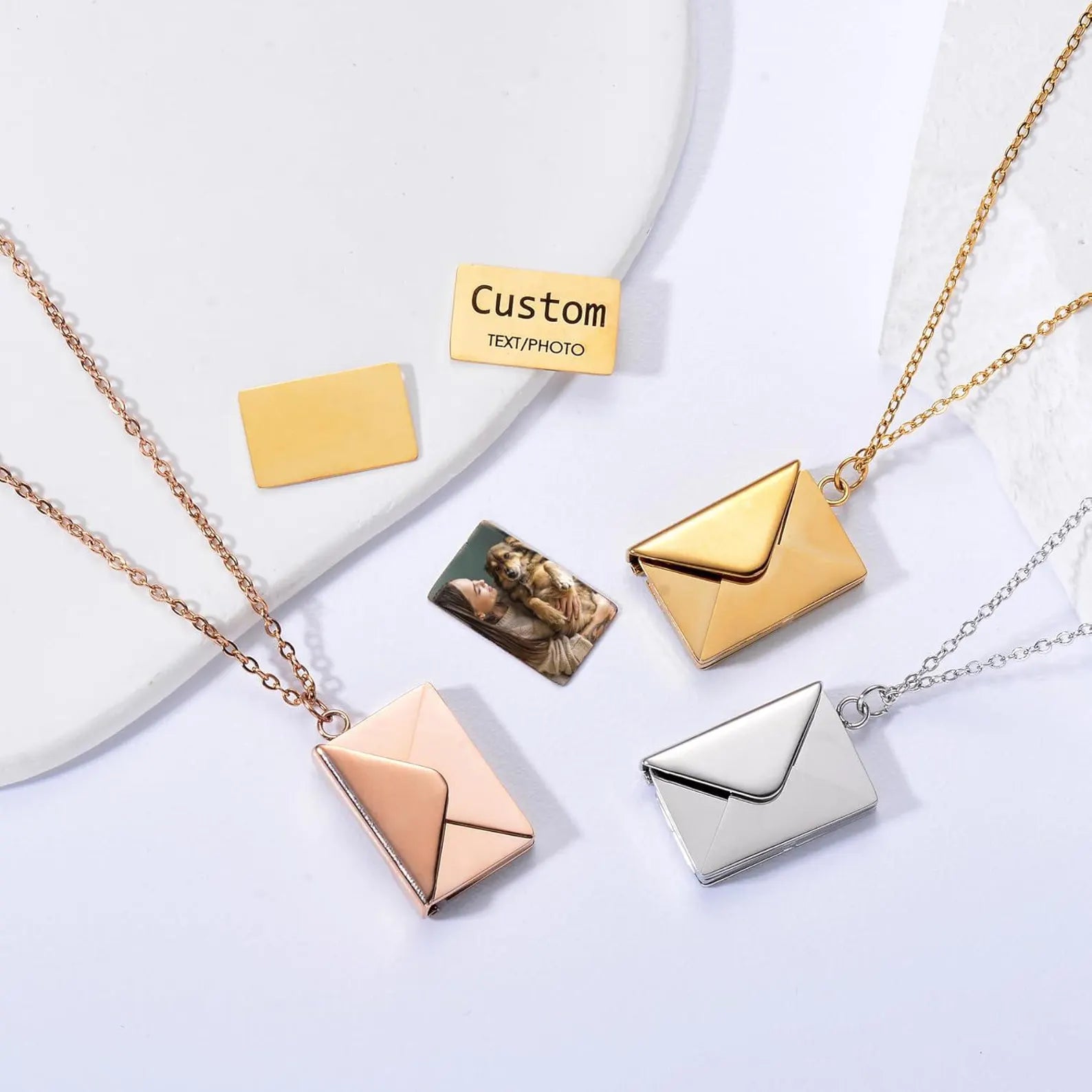 Envelope Colored Photo Necklace