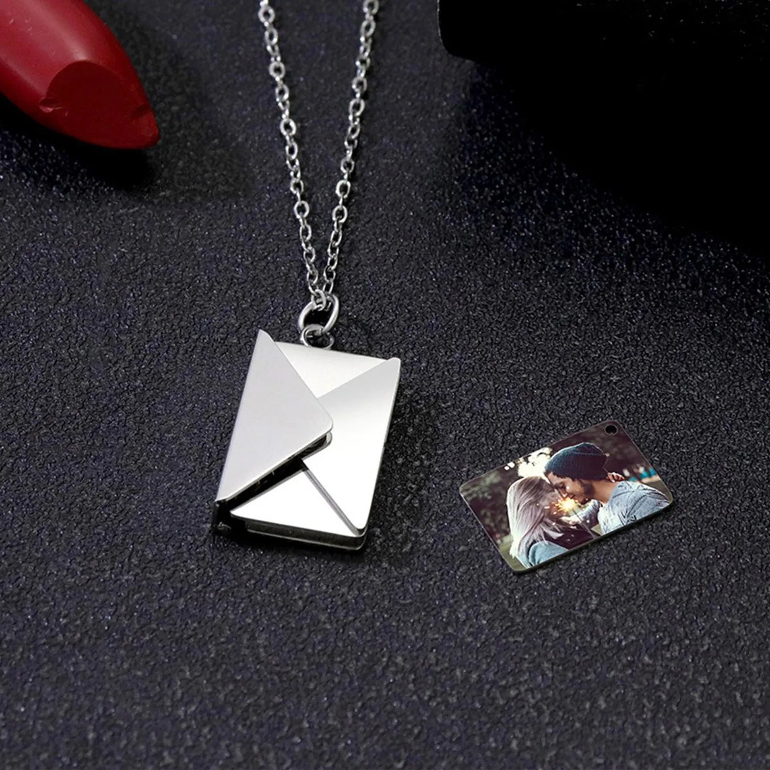 Envelope Colored Photo Necklace